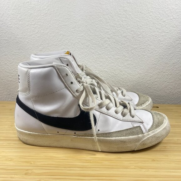 Nike Blazer Mid '77 Vintage White Black Sneakers Size 11 - Picture 4 of 8